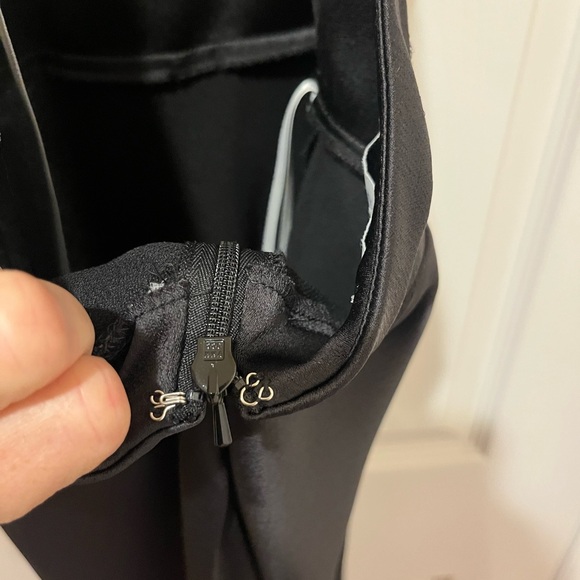 Jenny Yoo Black Luxe Satin Halter Neck Low Back Nicole Gown - Picture 10 of 13